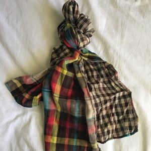 Wool silk reversible lightweight scarf